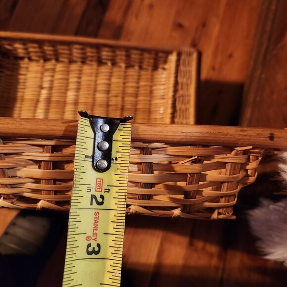 Vintage Woven Bamboo Rattan Tray Rectangle 15"x13"x3" For Rustic Home Decor Or S - Picture 4 of 5